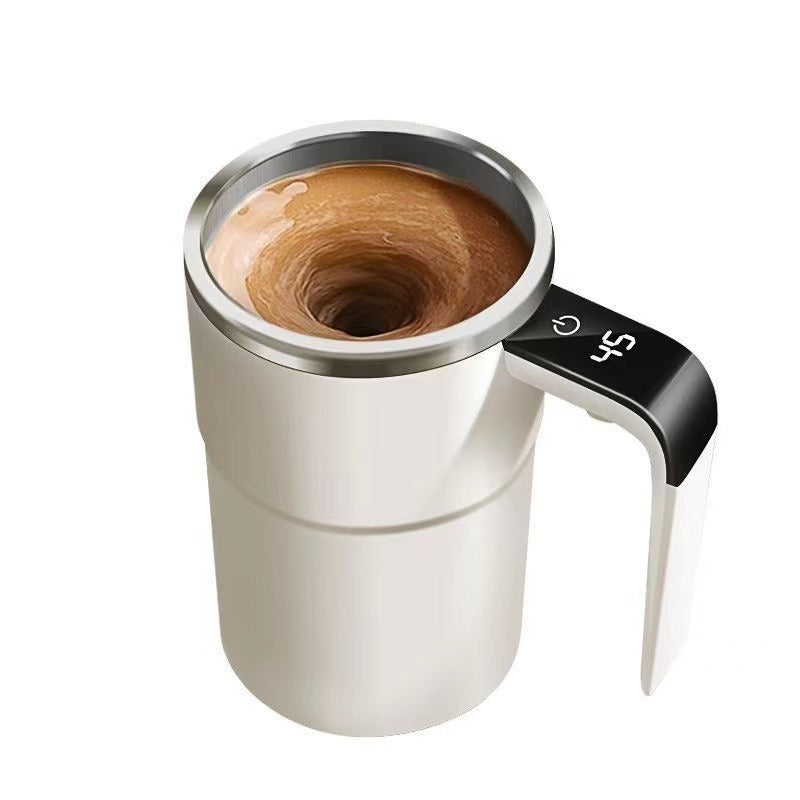 Stainless Steel Self-Stirring Coffee Mug – LED Temperature Display