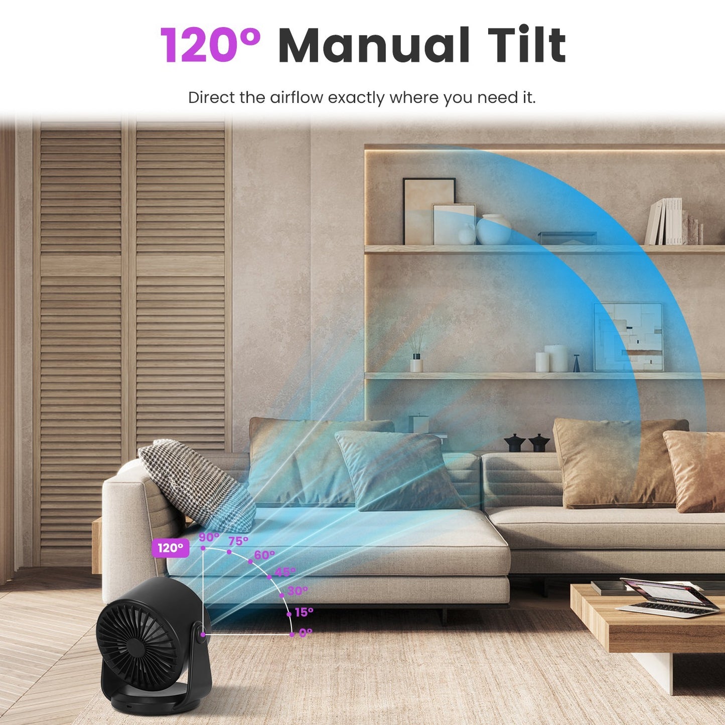 Rechargeable Mini Desk Fan – Portable & Wall-Mountable