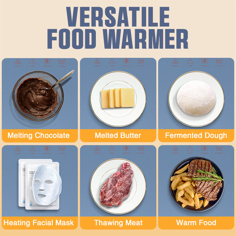 Silicone Food Warmer Tray – Adjustable Temperature with Timer & Child Lock