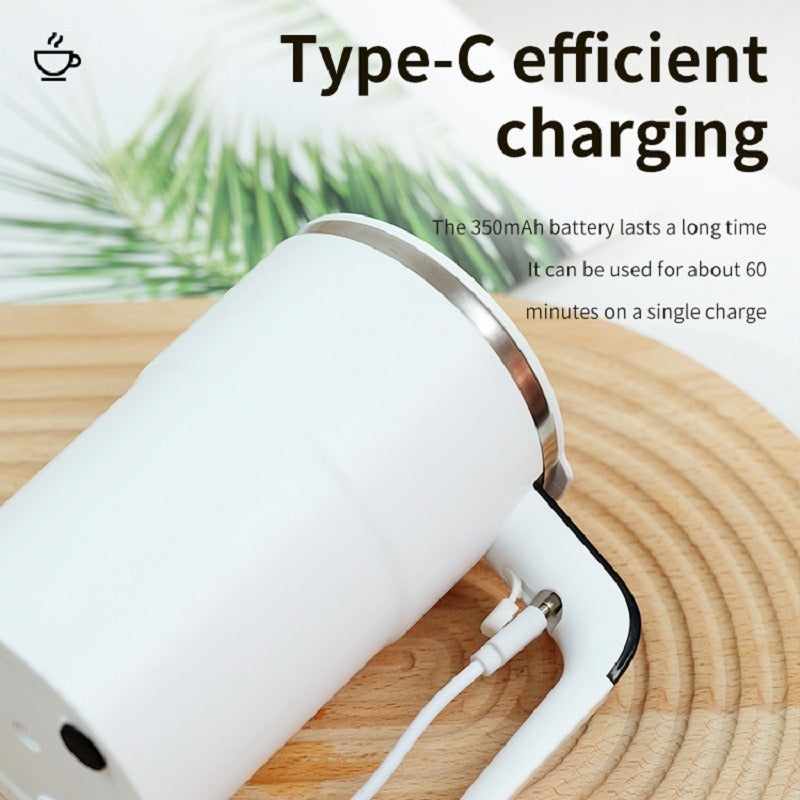 Stainless Steel Self-Stirring Coffee Mug – LED Temperature Display