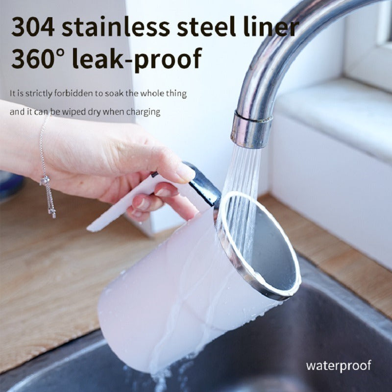 Stainless Steel Self-Stirring Coffee Mug – LED Temperature Display