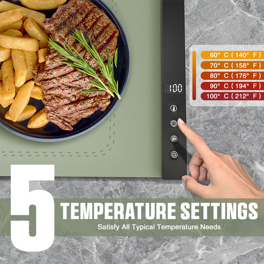 Silicone Food Warmer Tray – Adjustable Temperature with Timer & Child Lock