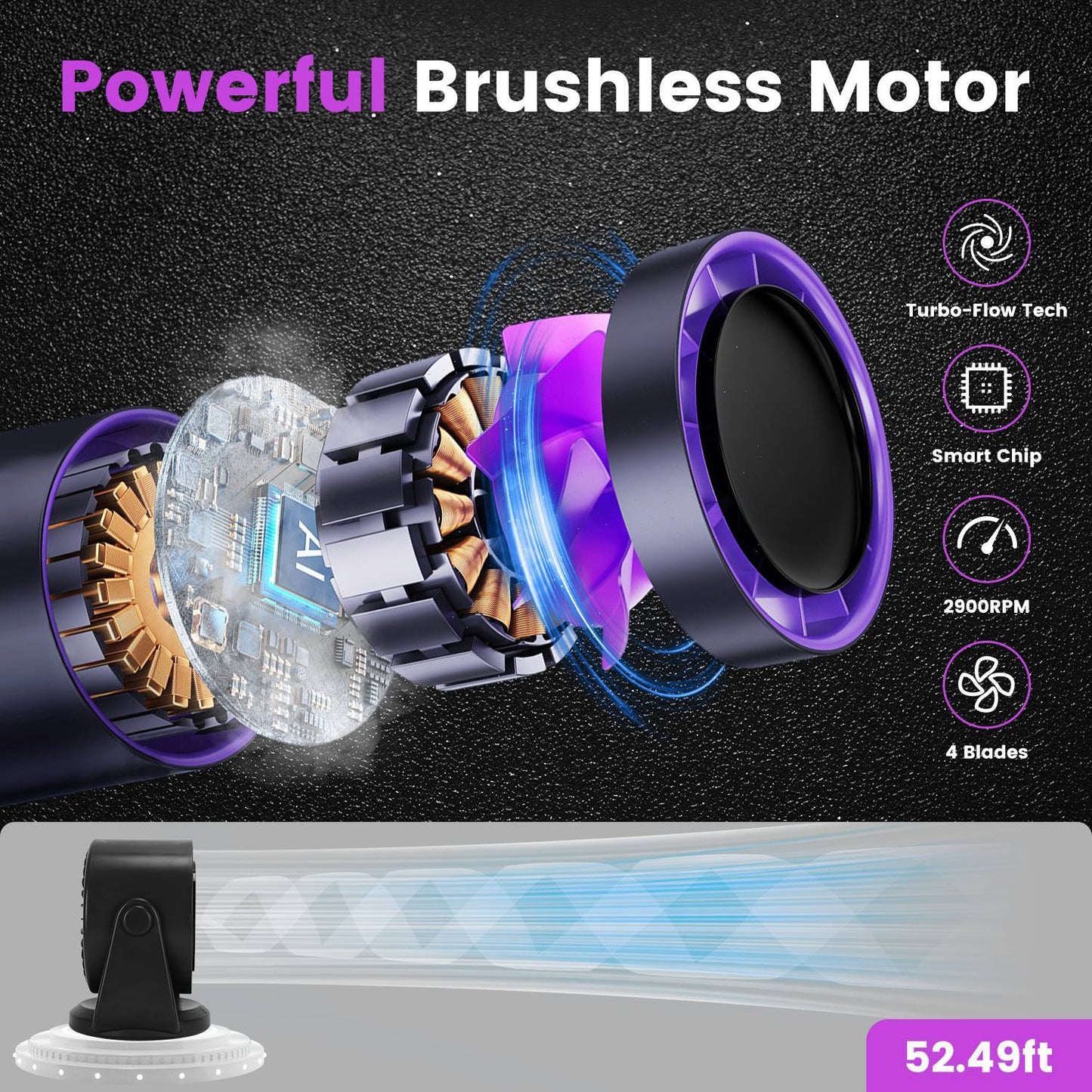 Rechargeable Mini Desk Fan – Portable & Wall-Mountable